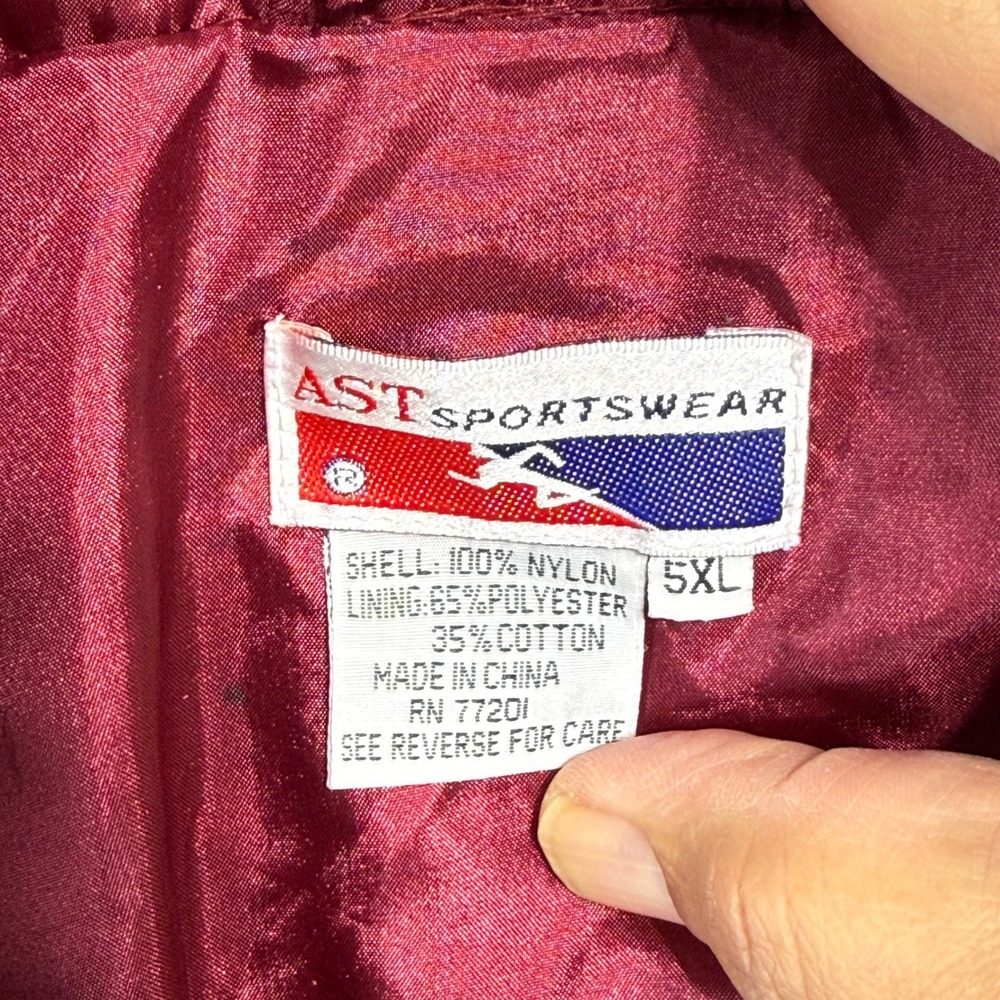 AST Sportswear Mens 5XL Maroon Nylon Tracksuit Zip Off Pants Jacket Set RN 77201 - Picture 2 of 15